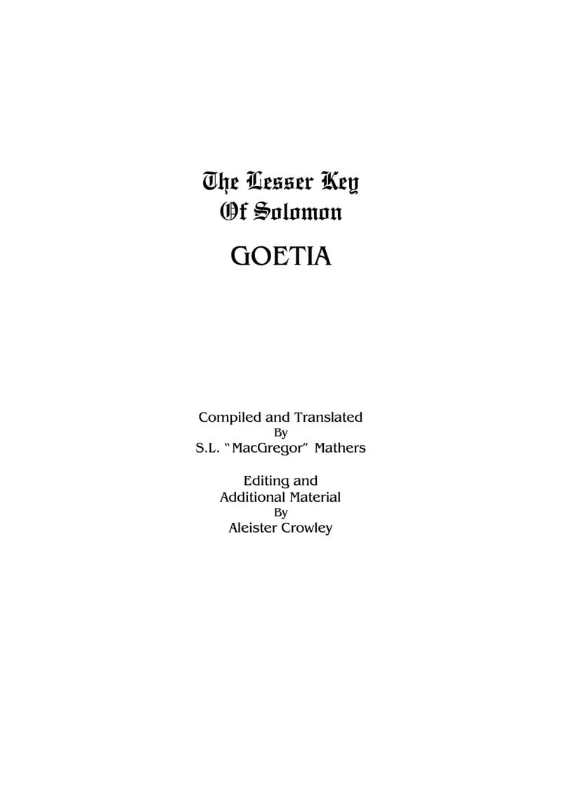 The Lesser Key of Solomon