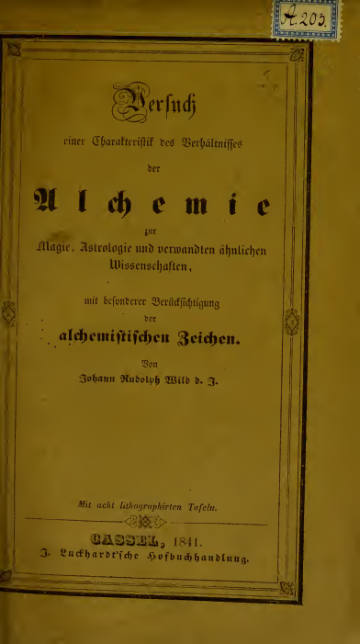 Versuch einer Charakteristik des Verhältnisses der Alchemie zur Magie und Astrologie