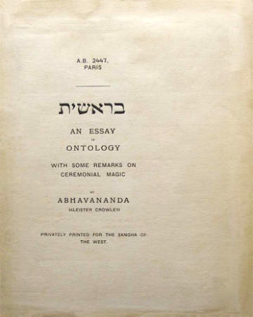 Berashith: An Essay in Ontology