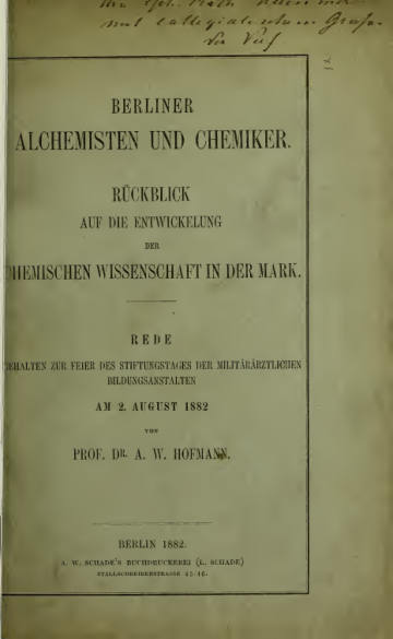 Berliner Alchemisten und Chemiker