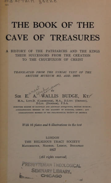 The Book of the Cave of Treasures