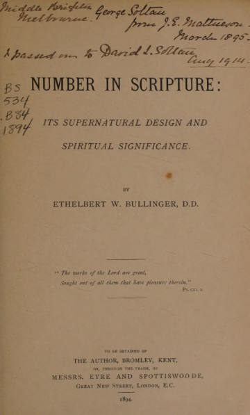 Number in Scripture