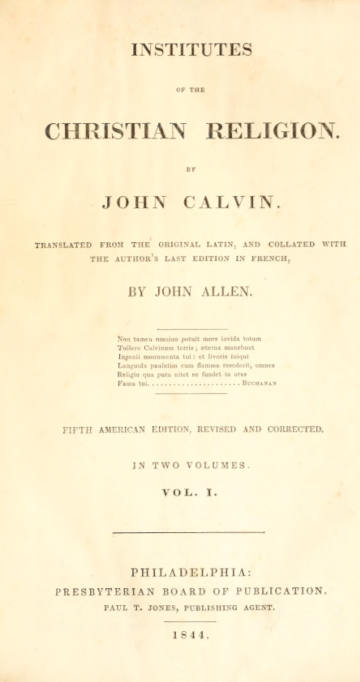 Institutes of the Christian Religion