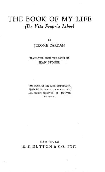 The Book of My Life