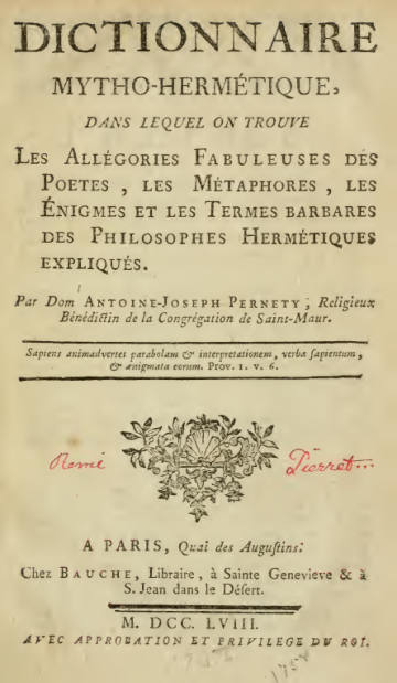 Dictionnaire Mytho-Hermétique