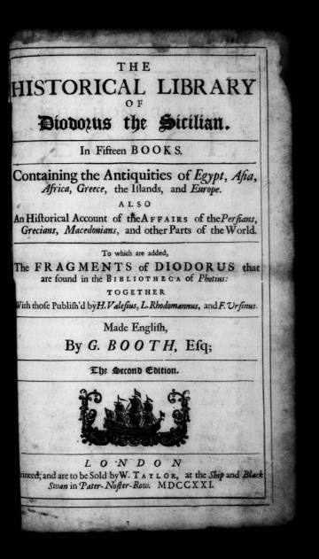 The Historical Library of Diodorus the Sicilian, in Fifteen Books