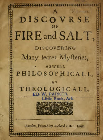 A Discourse of Fire and Salt