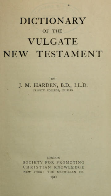 Dictionary of the Vulgate New Testament