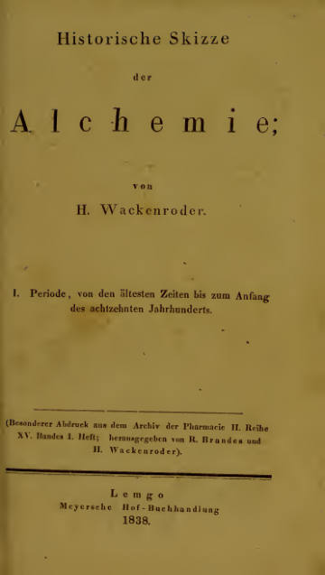 Historische Skizze der Alchemie