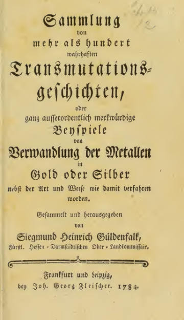 Sammlung von mehr als hundert wahrhaften Transmutationsgeschichten