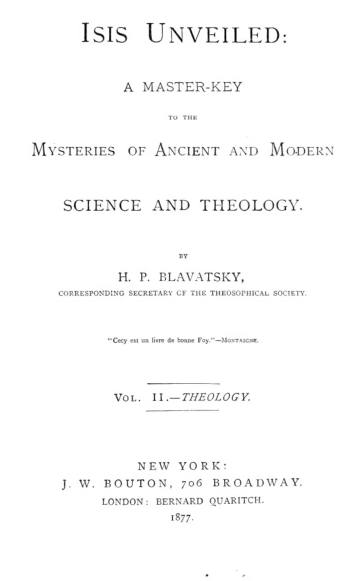 Isis Unveiled, Vol. II: Theology