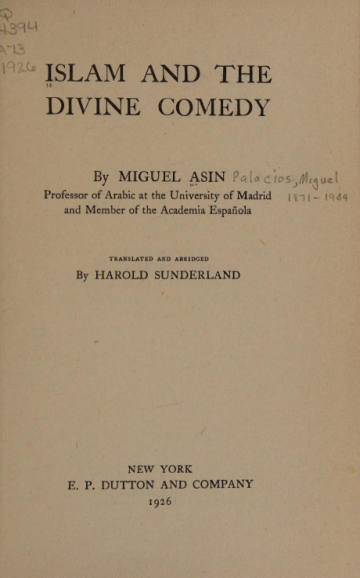Islam and the Divine Comedy
