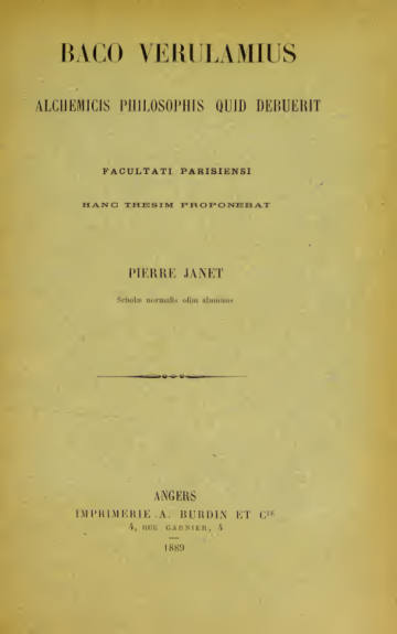 Baco Verulamius Alchemicis Philosophis Quid Debuerit
