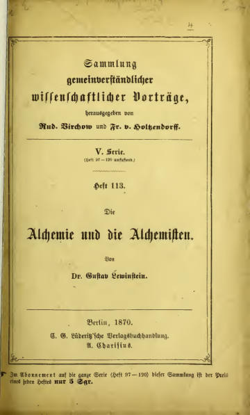 Die Alchemie und die Alchemisten