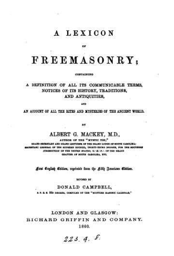 A Lexicon of Freemasonry