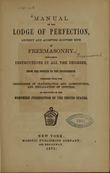 Manual of the Lodge of Perfection