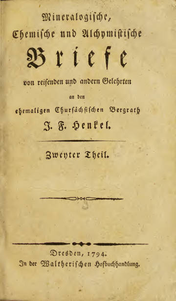 Mineralogische, chemische und alchymistische Briefe, Vol. II