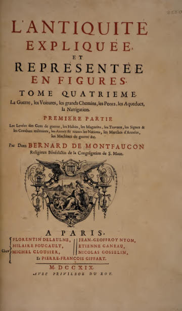 L'Antiquité Expliquée et Représentée en Figures, Tome IV: La Guerre