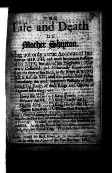 The Life and Death of Mother Shipton