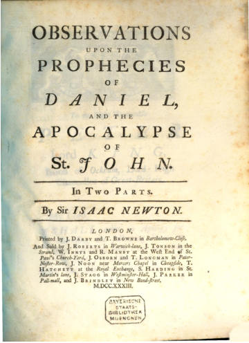 Observations upon the Prophecies of Daniel and the Apocalypse