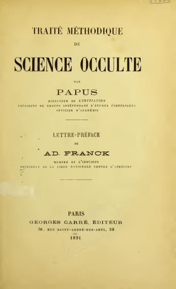 Traité Méthodique de Science Occulte
