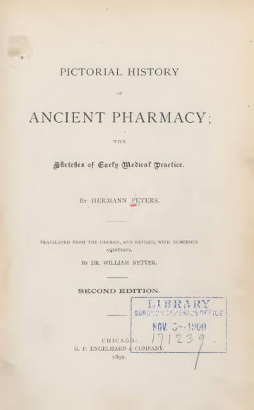 Pictorial History of Ancient Pharmacy