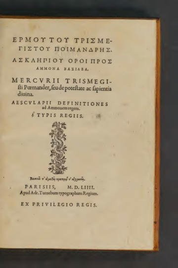 Poimandres, with the Definitions of Asclepius