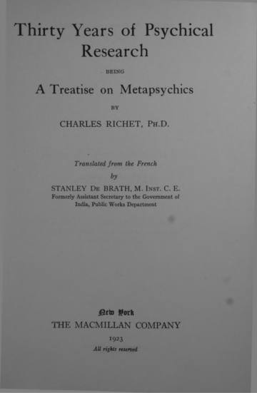 Thirty Years of Psychical Research
