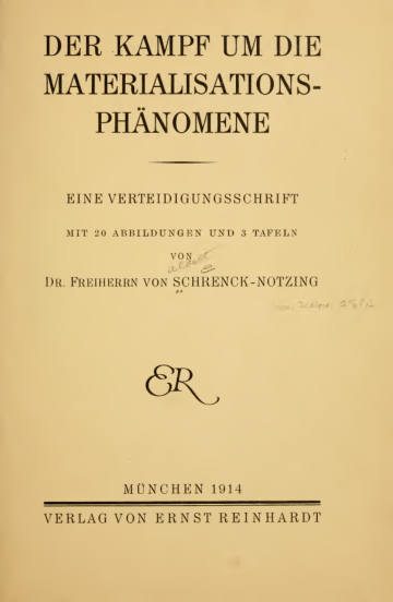 Der Kampf um die Materialisations-Phänomene
