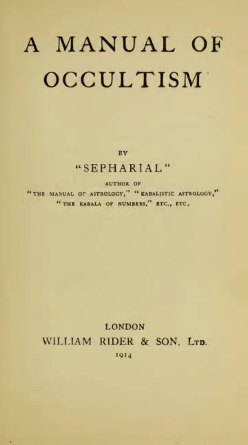 A Manual of Occultism